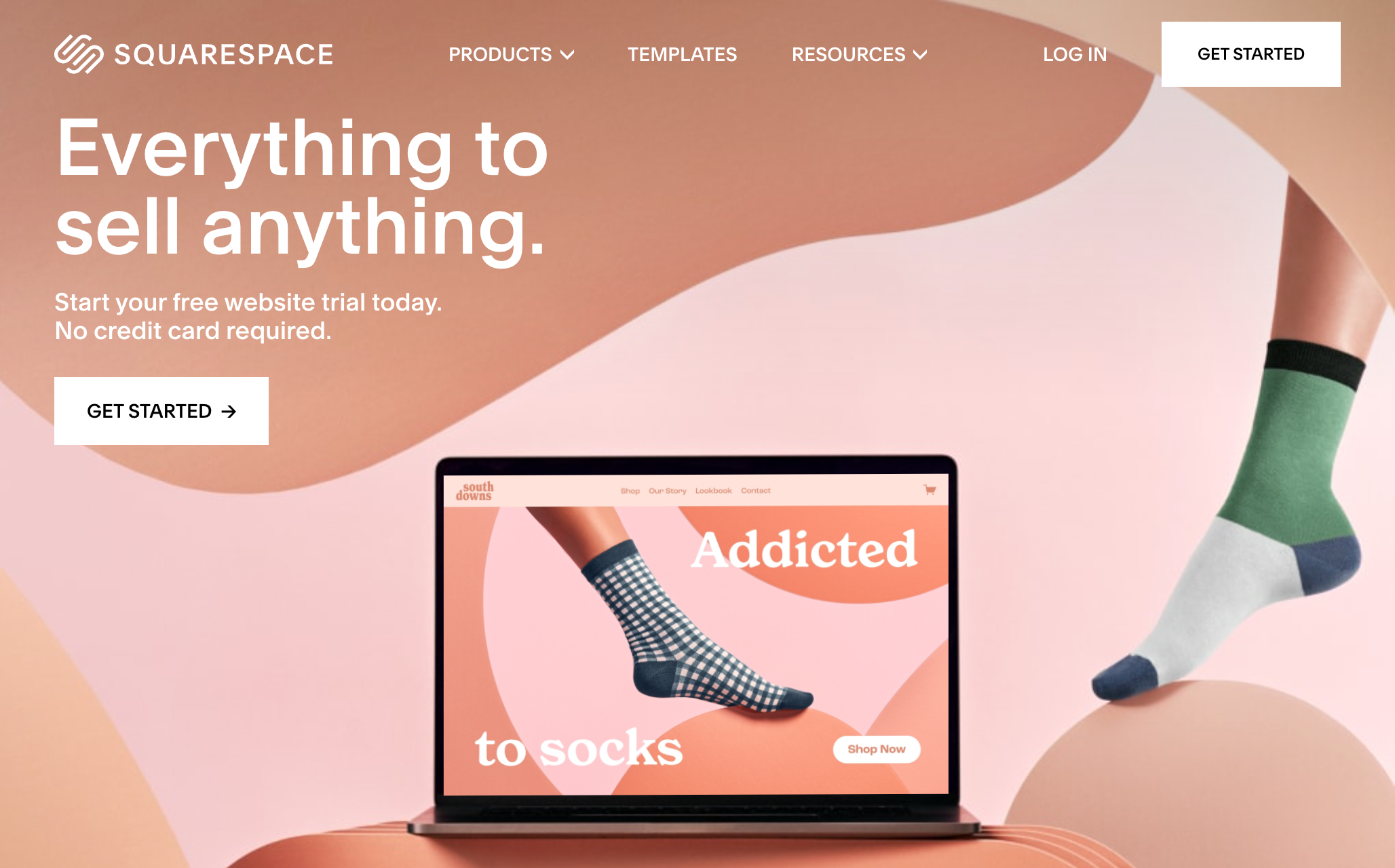 Screenshot of the Squarespace website