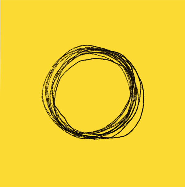 My sketch of the Ghost logo which is a circle made from swirling lines.